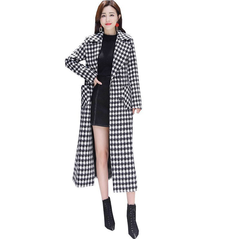 Ladies Retro Plaid Coat