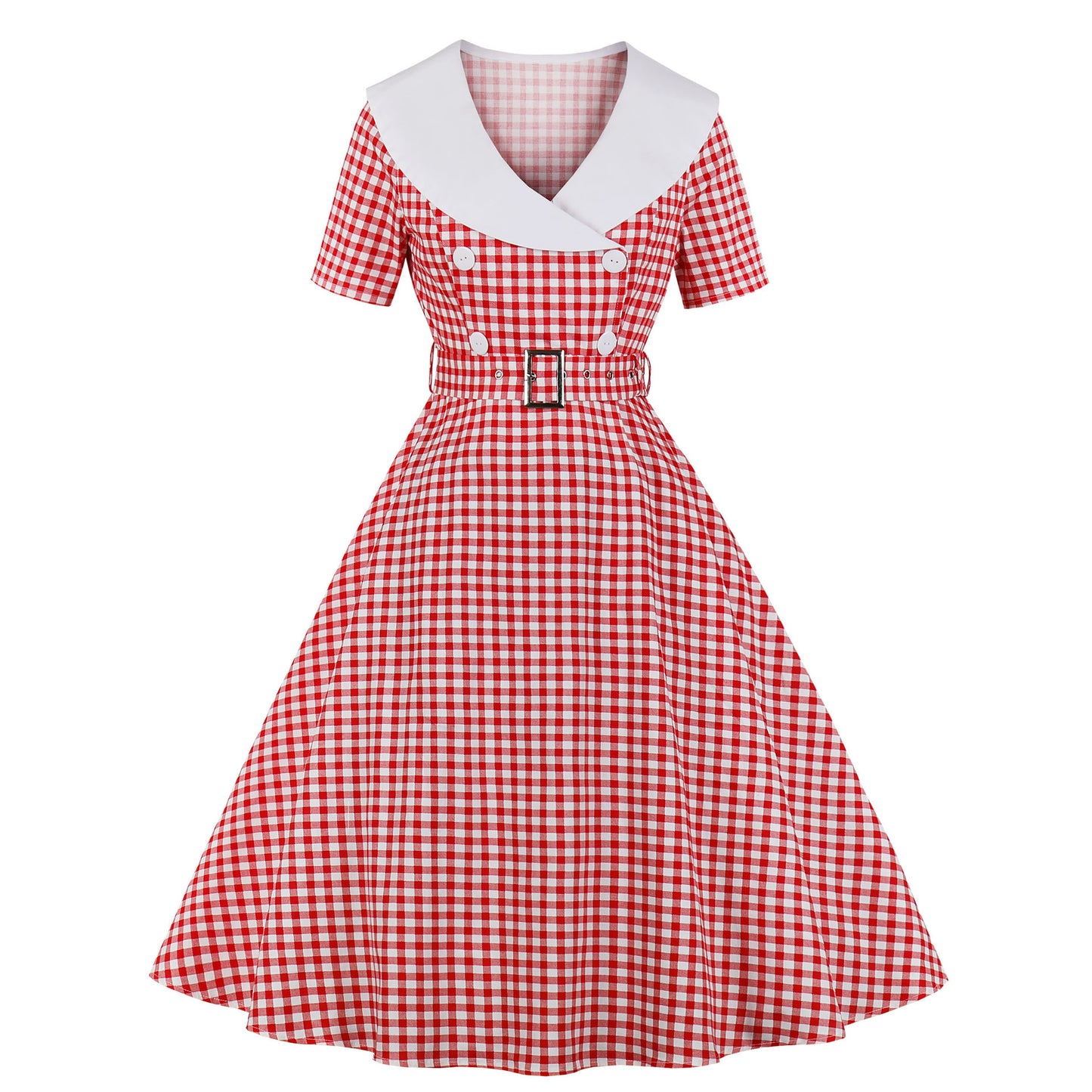 Ladies Retro Plaid Dress