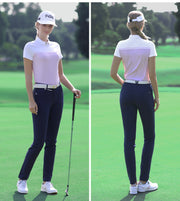 Ladies Short-sleeved Collar Button Sports Shirt