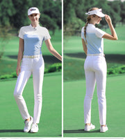 Ladies Short-sleeved Collar Button Sports Shirt