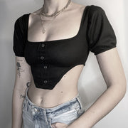 Ladies Short Sleeve Vest Style Tank Top