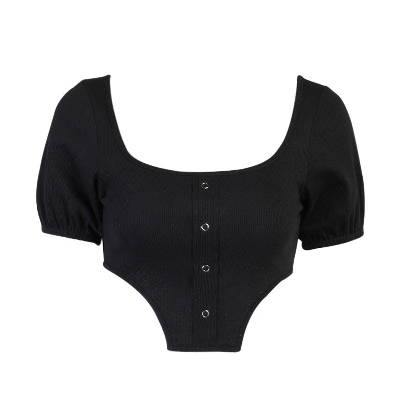 Ladies Short Sleeve Vest Style Tank Top