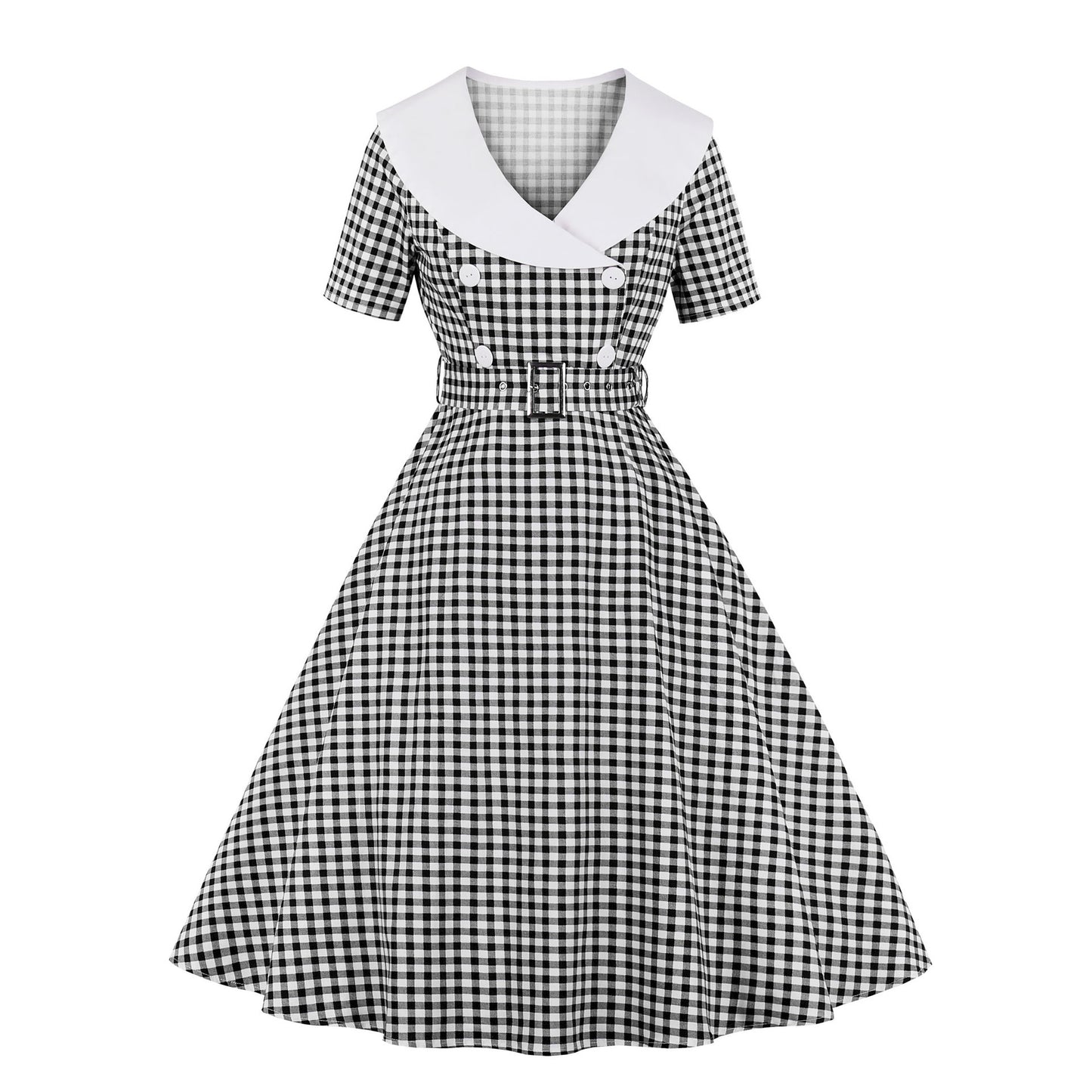 Ladies Retro Plaid Dress