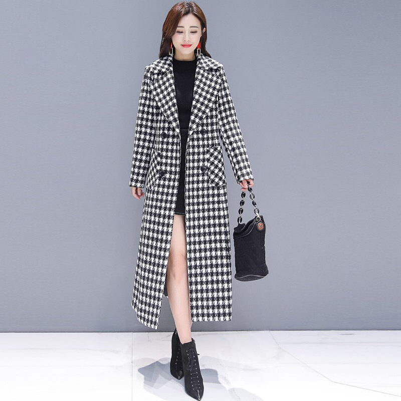 Ladies Retro Plaid Coat