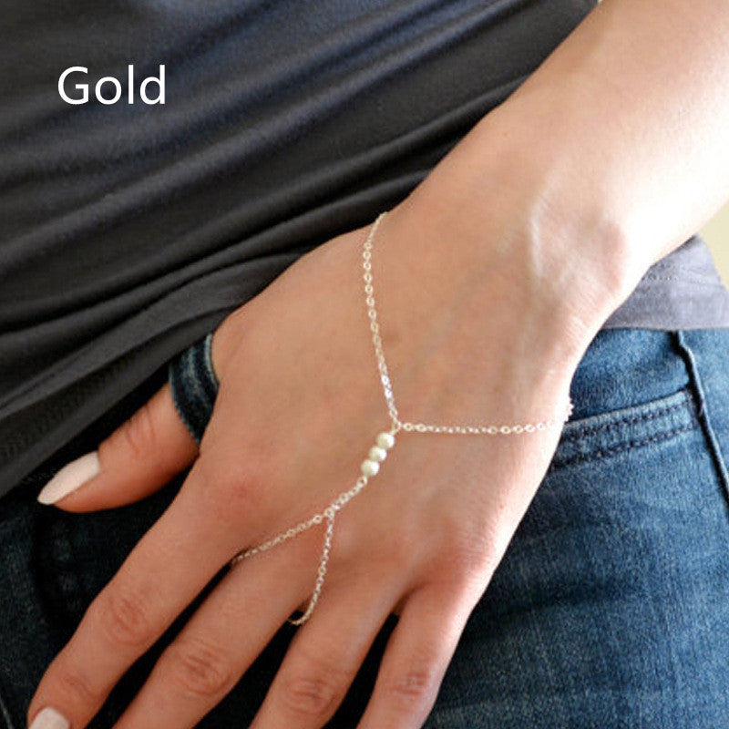Elegant Pearl Finger Linking Bracelet