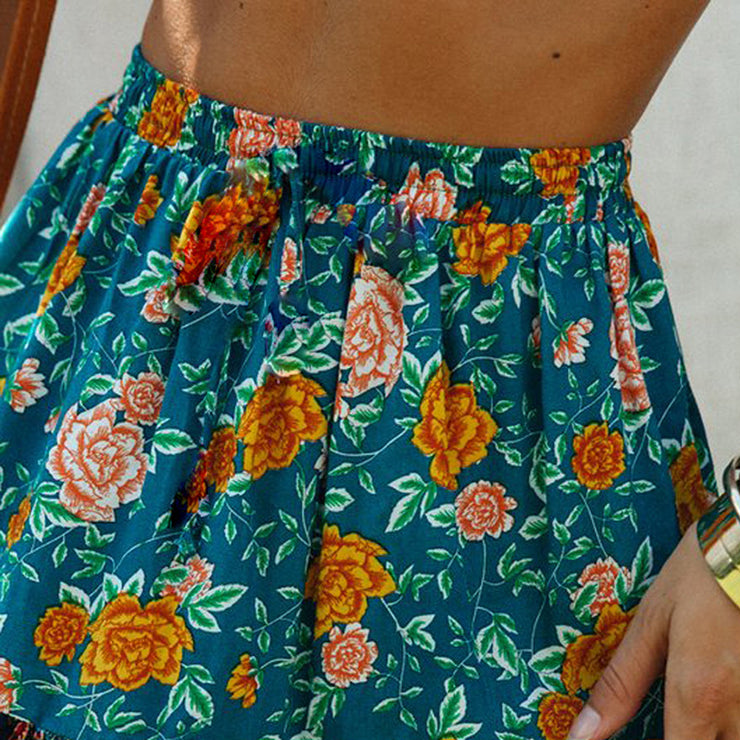 Boho Flower Print skirt
