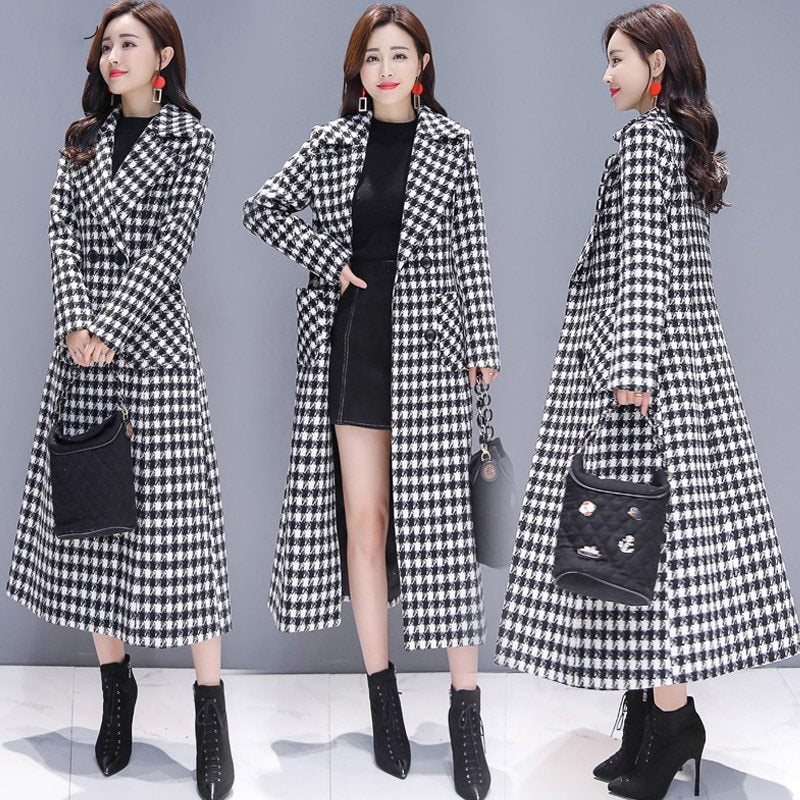 Ladies Retro Plaid Coat