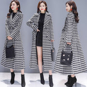 Ladies Retro Plaid Wool Coat