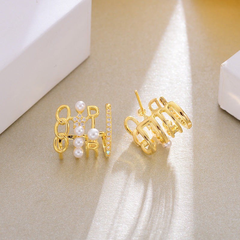 Four Layer Cuff Earrings