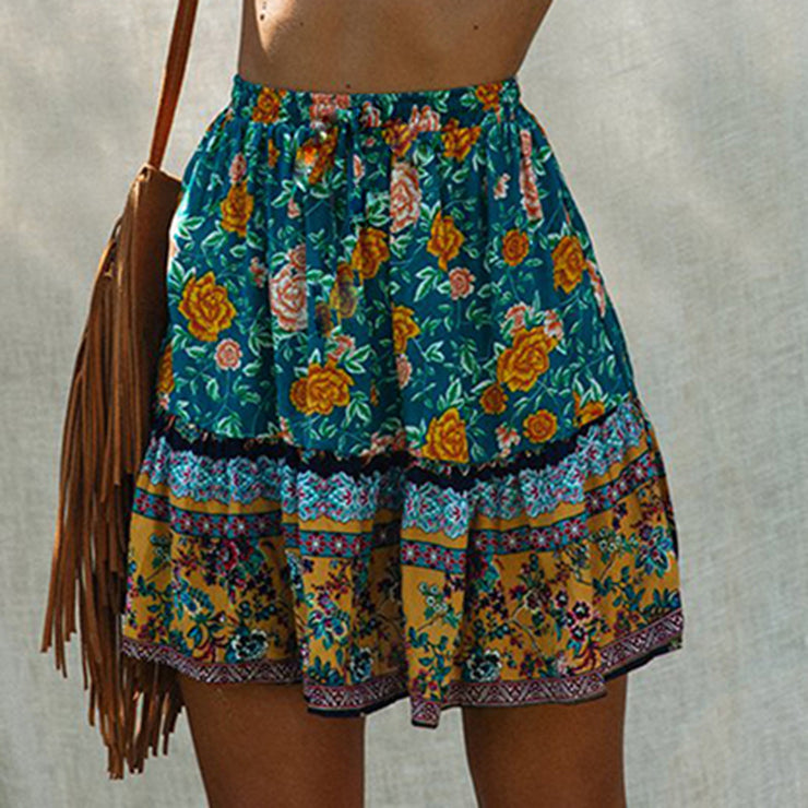 Boho Flower Print skirt