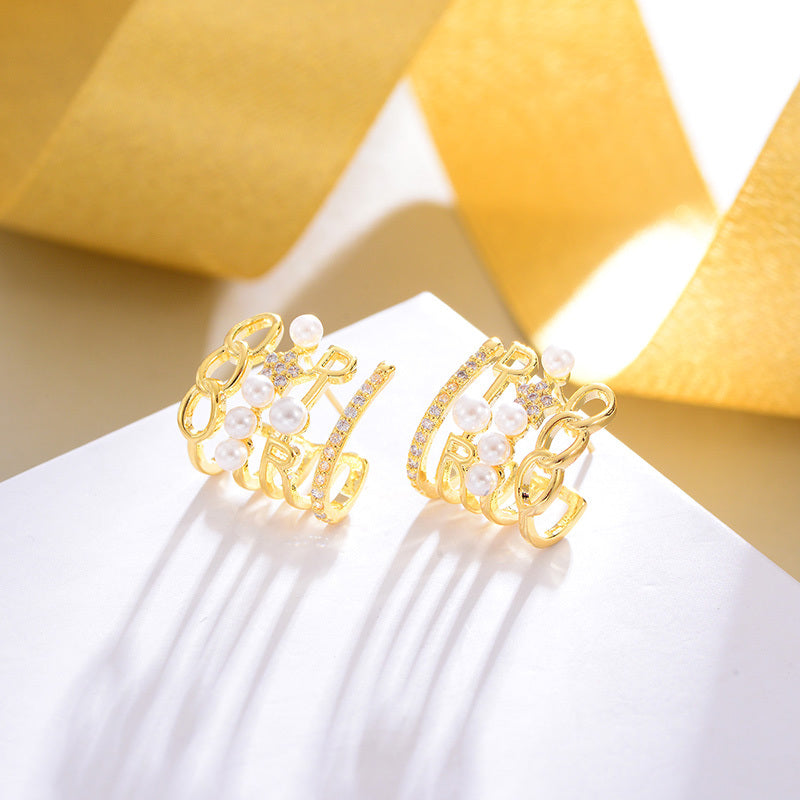 Four Layer Cuff Earrings