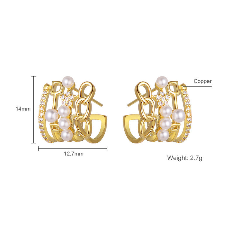 Four Layer Cuff Earrings
