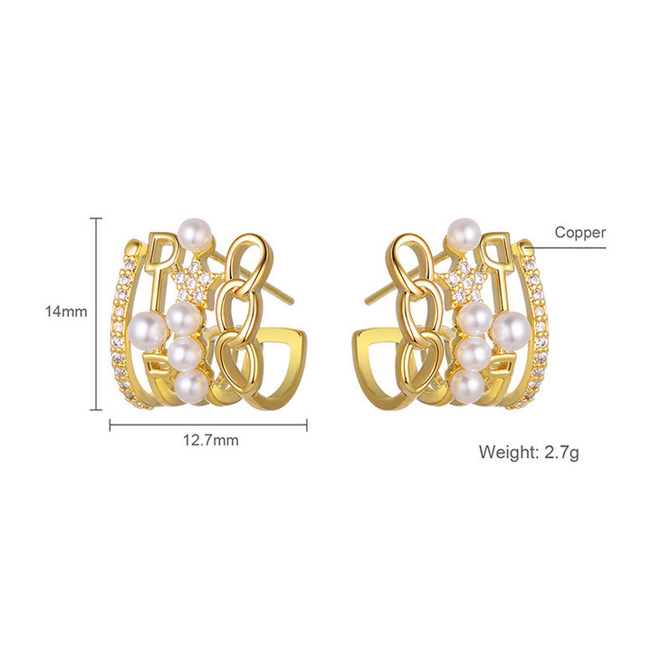 Four Layer Cuff Earrings