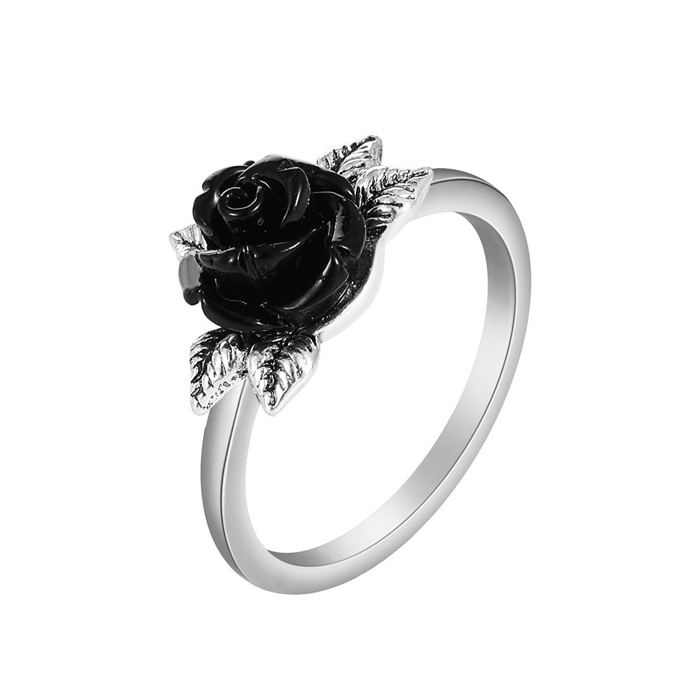 Antique Silver Black Rose Collection
