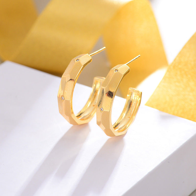 Vintage Italian Vermeil Hoop Earrings