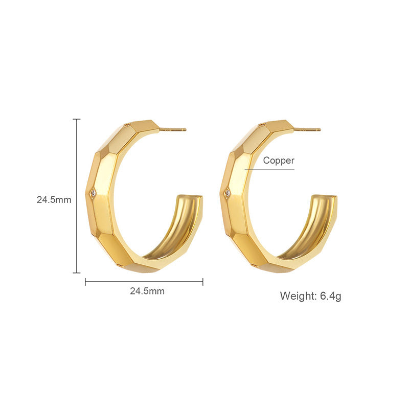 Vintage Italian Vermeil Hoop Earrings