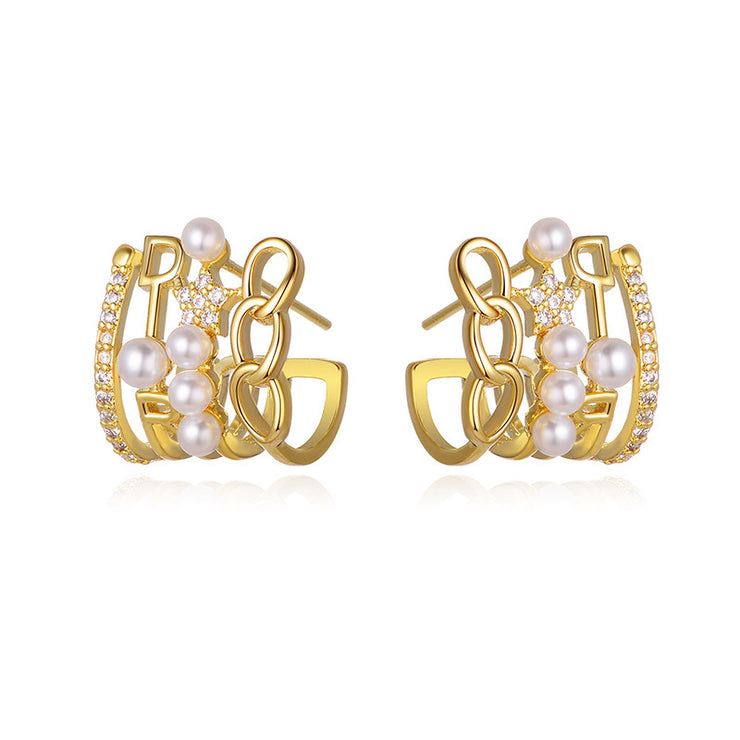 Four Layer Cuff Earrings