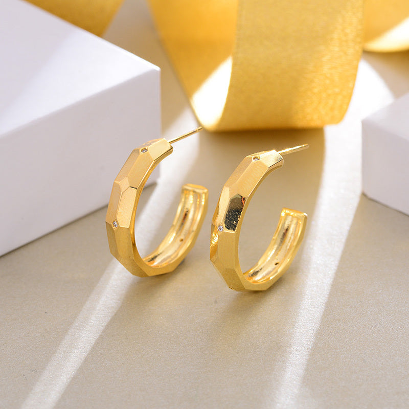 Vintage Italian Vermeil Hoop Earrings