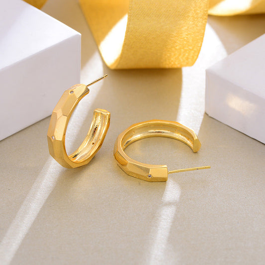 Vintage Italian Vermeil Hoop Earrings