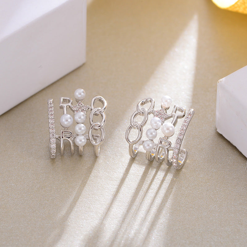 Four Layer Cuff Earrings